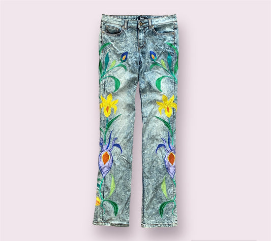 Vintage D&G distressed embroidery jeans